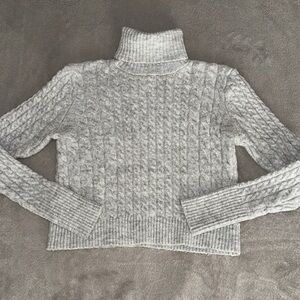 Blue Rain Light Gray Cowl Neck Sweater
